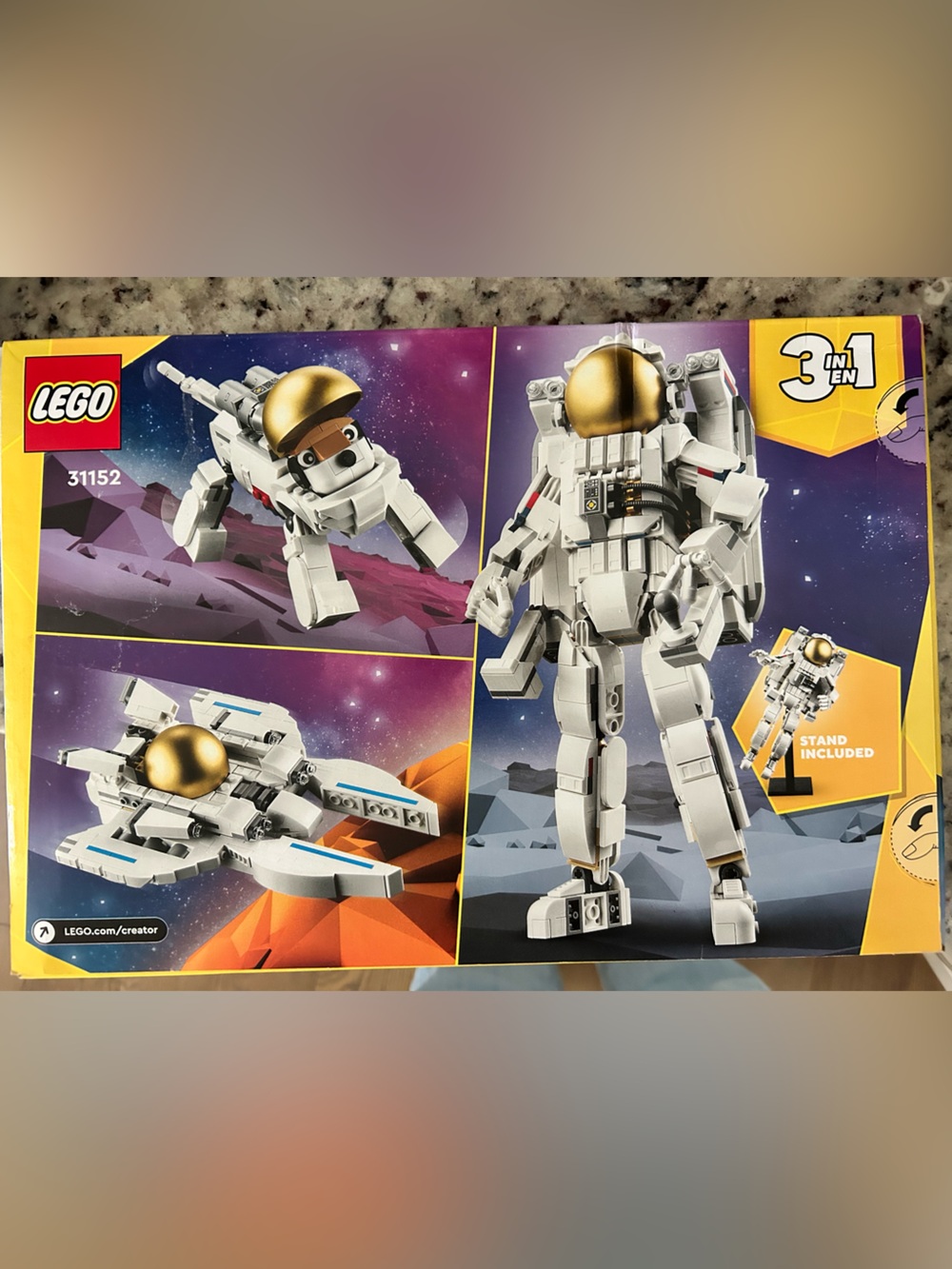 NEW/Unopened LEGO White and Gold Astronaut 3-in-1 Space Creator Set